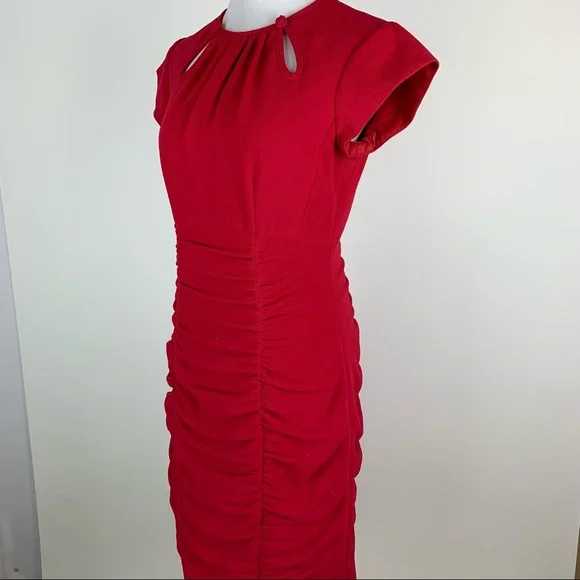 Nanette Lepore Pink Ruched Dress Sz 8 - Picture 10 of 13